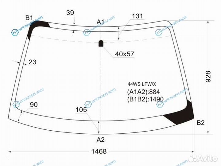 44WS lfwx Стекло лобовое subaru impreza 5D WGN 00