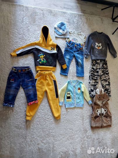 Вещи пакетом на 1,5-3 года, шапки в подарок