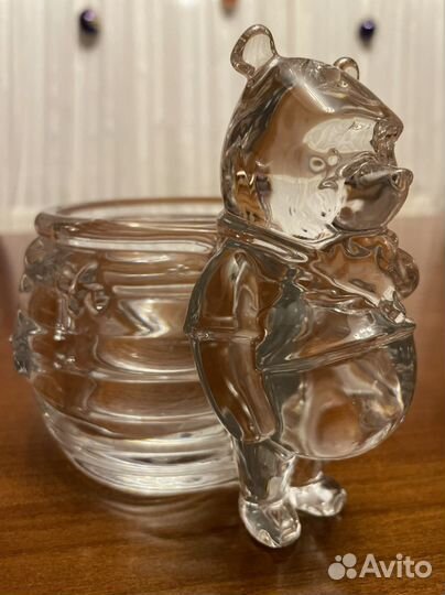 Вазочка для меда Мишка с ульем хрусталь Богемия