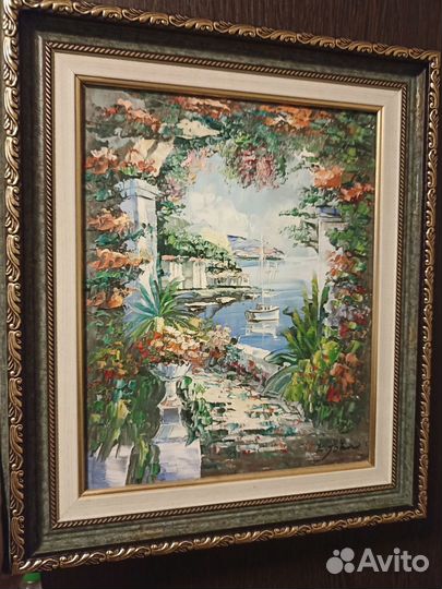 Картина маслом в раме - покупалась на Кипре