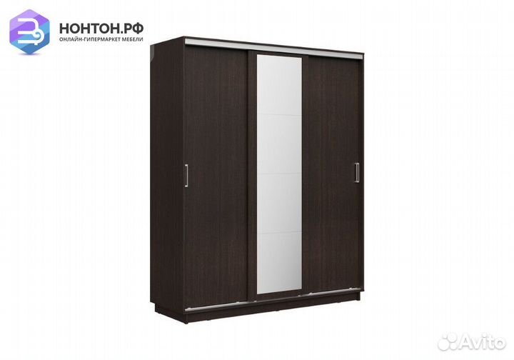 Шкаф-купе 3-х дверный Simple с зеркалом венге