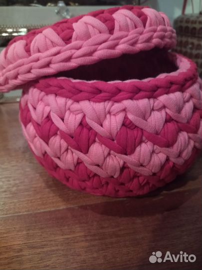 Корзинка из трикотажной пряжи
