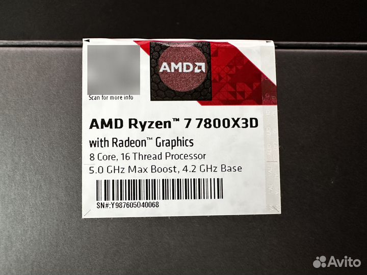 AMD Ryzen 7 7800X3D BOX новый запечатанный