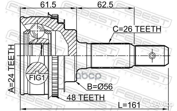 ШРУС наружный 24X56X26 toyota camry SXV2#/MCV2#