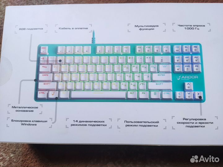 Клавиатура ardor gaming Blade PRO, USB, голубая