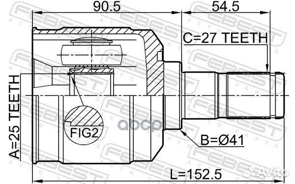 Шрус внутренний 25X41X27 1211sanfe24 Febest