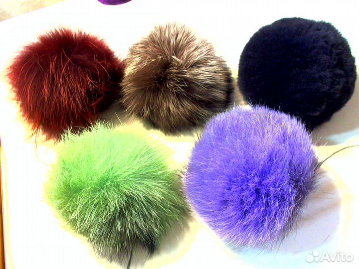 Бамбошки из натурального меха