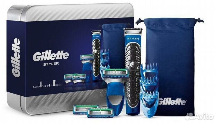 Gillette мужской набор Styler+3 насадки+3 кассеты