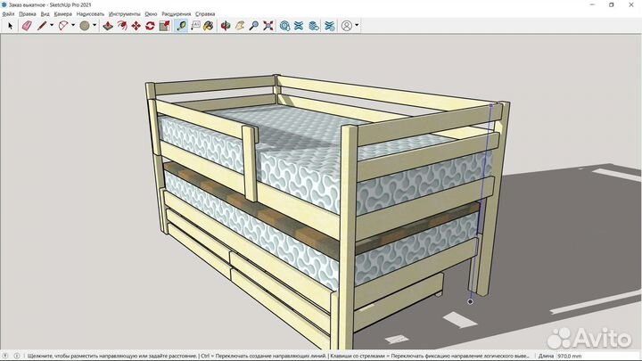 Новая детская кровать из дерева