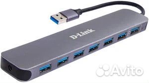 USB-концентратор D-Link DUB-1370/B1A, разъемов: 7