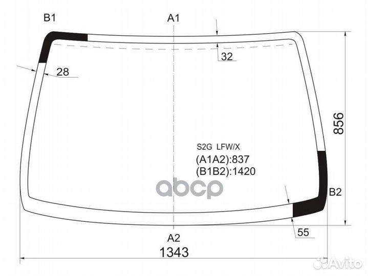 Стекло лобовое honda capa 98-02 S2G LFW/X XYG