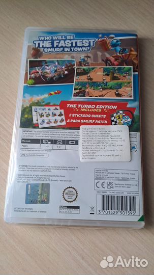 Картридж для Nintendo switch Smurfs kart