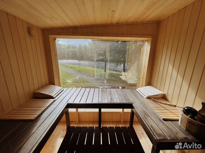 Русская баня на дровах с панорамным видом на реку