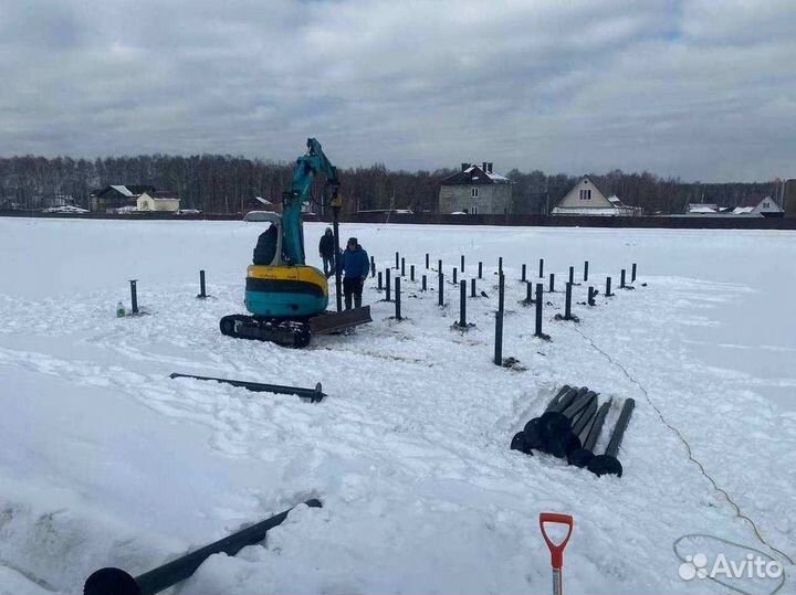 Ремонт фундамента винтовыми сваями