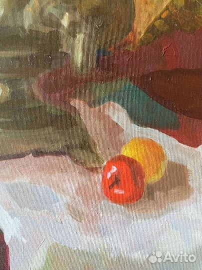 Картина маслом натюрморт самовар