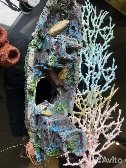 Декорации для аквариума + камни, грунт