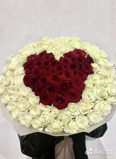 Букет сердце из роз