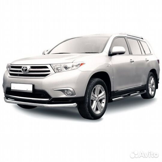Защита переднего бампера Toyota highlander (2010)