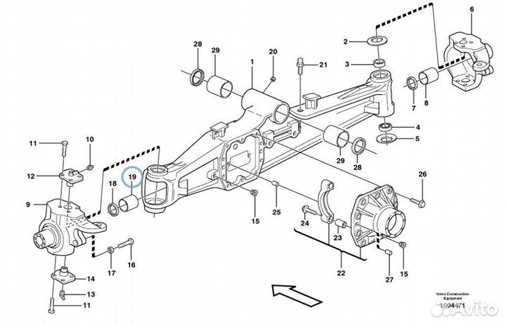 R113771 Втулка полуоси для экскаватора погрузчика