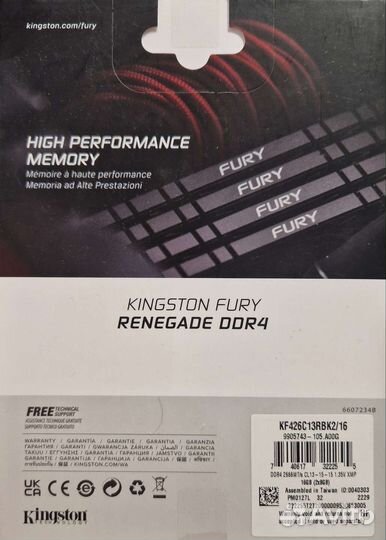 Kingston Fury (KF426C13RBK2/16) есть 4х8 32Гб