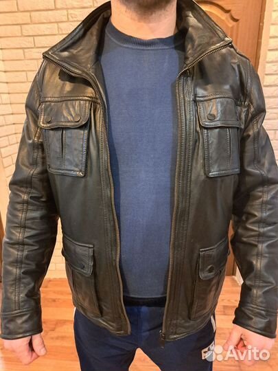 Кожаная куртка мужская 52 54