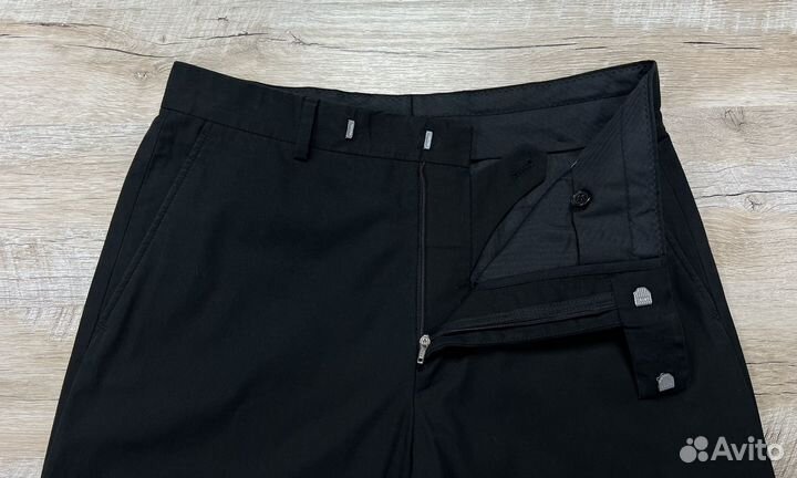 Чёрные мужские хлопковые брюки слаксы Strenesse