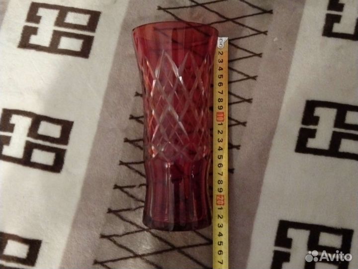 Ваза для цветов СССР из цветного стекла