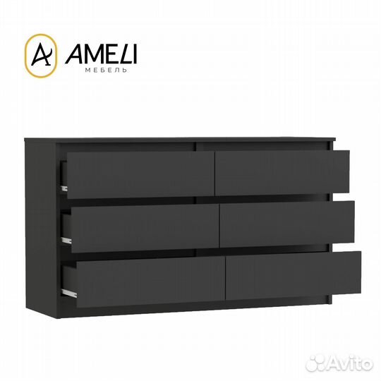 Комод с ящиками мори мк 1380.6, Графит