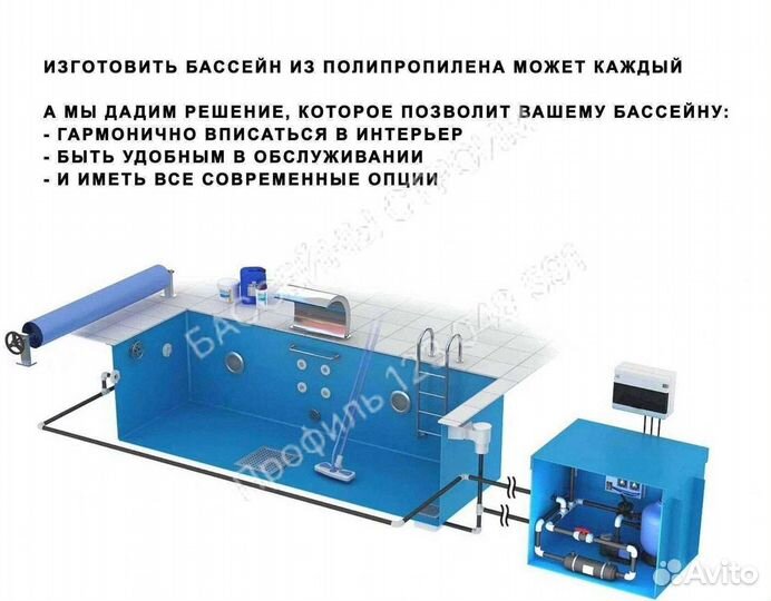 Бассейн из полипропилена 8x4