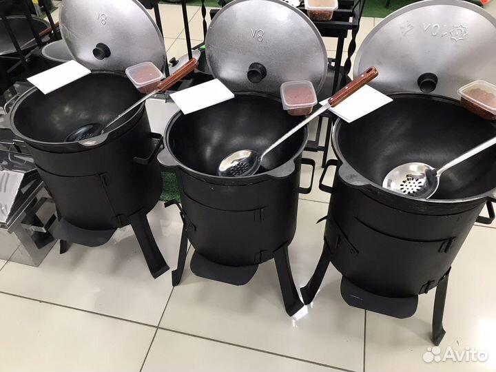 Казан + печь с трубой + шумовка + специи