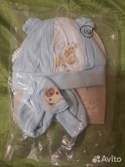 Комплект шапочка, пинетки