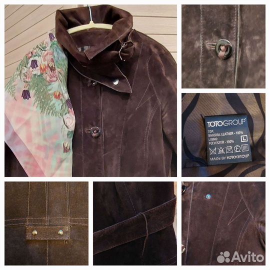 Плащ из натур. замши шокол. цвета 44 р