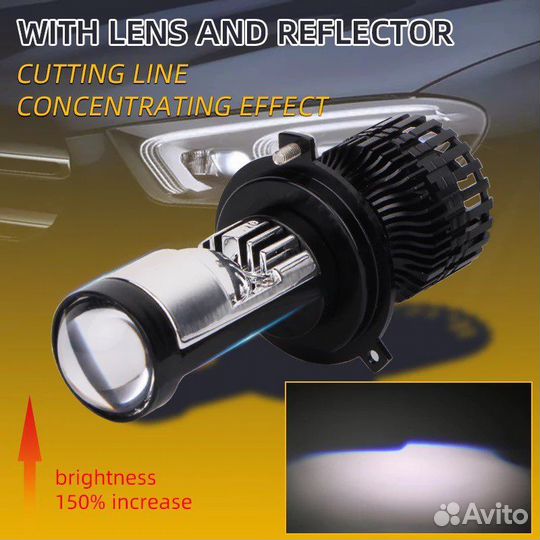 Лед лампы h7 с линзой