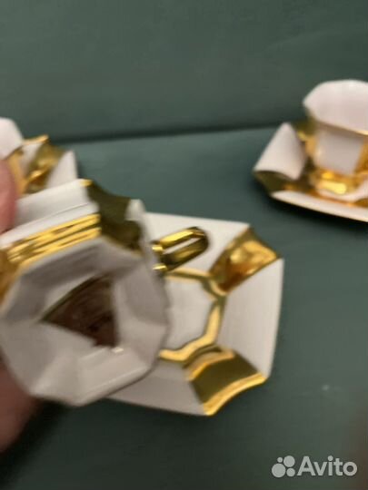 Кофейные пары 3 шт Розовый фарфор Чехия