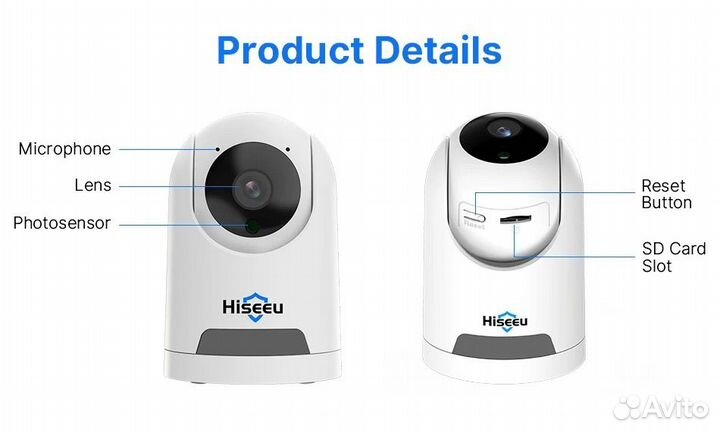 Камера видеонаблюдения wifi Hiseeu 2K (Монтаж)