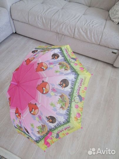 Детский зонт трость для девочки полуавтомат