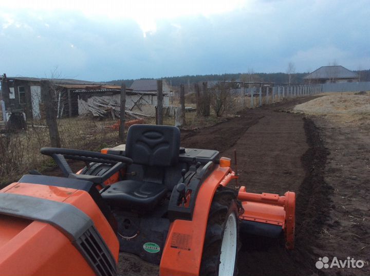 Вспашка японским минитрактором,выезд по области