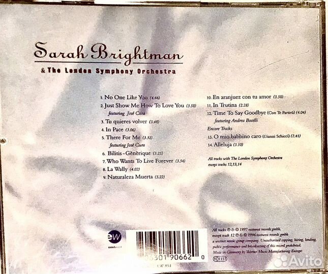 CD Sarah Brightman Timeless (Time to say goodbye)