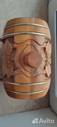 Бочонок для вина резьба, дерево