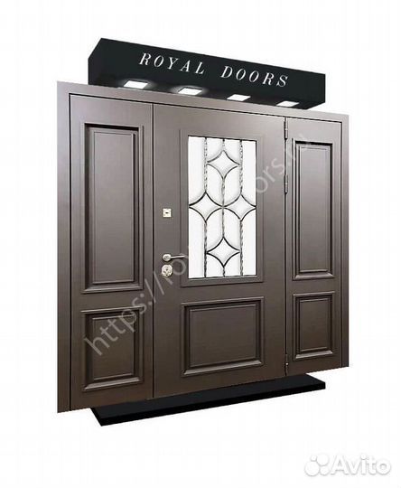 Парадная дверь с ковкой и стеклом