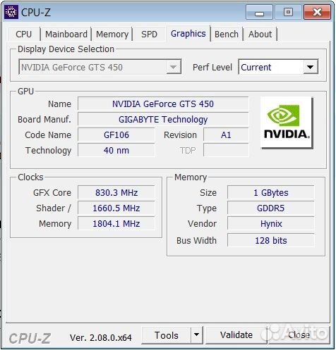 Видеокарта Nvidia GeForce GTS 450 (1Гб)