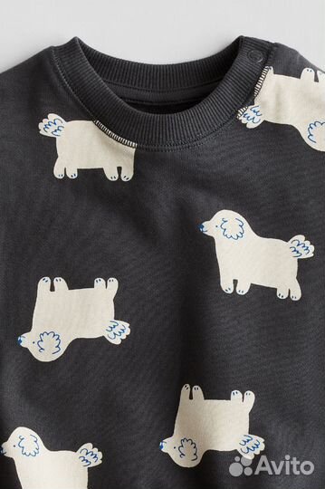 Новый свитшот с собачками H&M 68,74,92