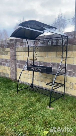 Мангал с крышей под казан