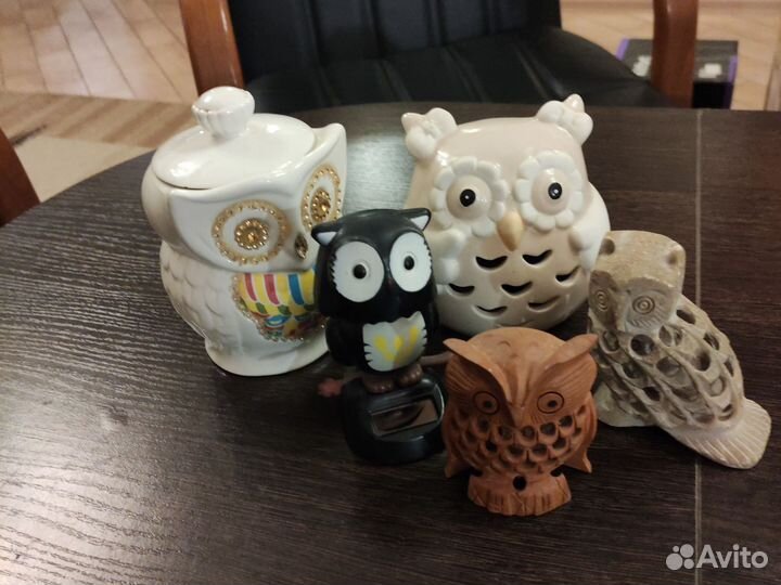 Фигурки Совы из дерева, кварца, камня,фарфора
