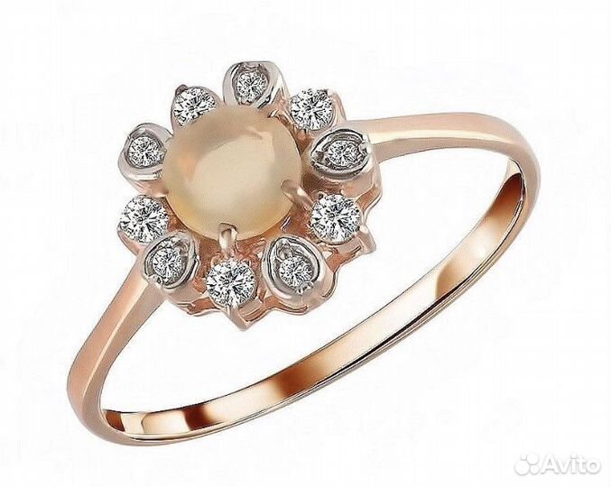 Серебряное кольцо с опалом новое 20 размер