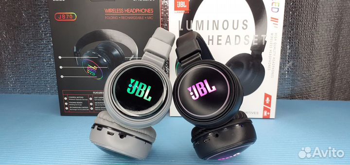 Blutooth наушники JBL Микрофон Подсветка Радио