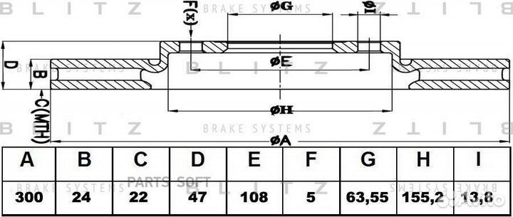 Blitz BS0141 Диск тормозной ford Mondeo 00/jaguar