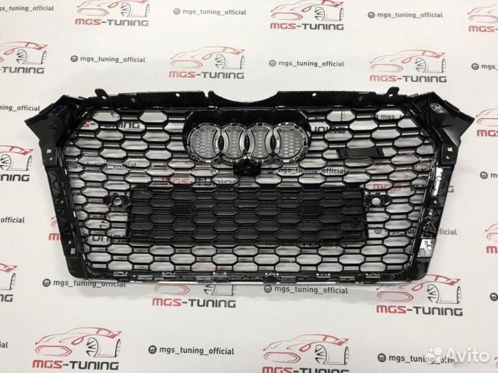 Решетка на Audi A4 в стиле RS4 15-19 дизайн 2