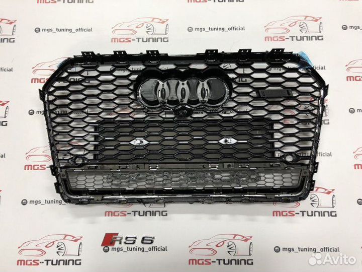 Решетка на Audi A6 в стиле RS6 14-18 гг. дизайн 2