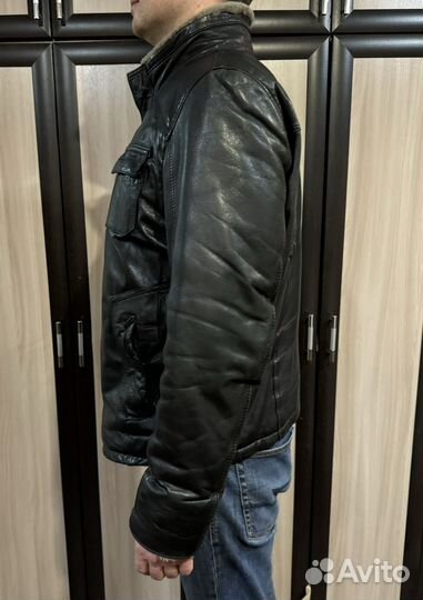 Кожаная куртка мужская 56р
